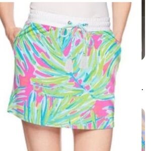 Lilly Pulitzer Women's Zia Skirt in Tiki Pink Royal Lime Print. Size XL